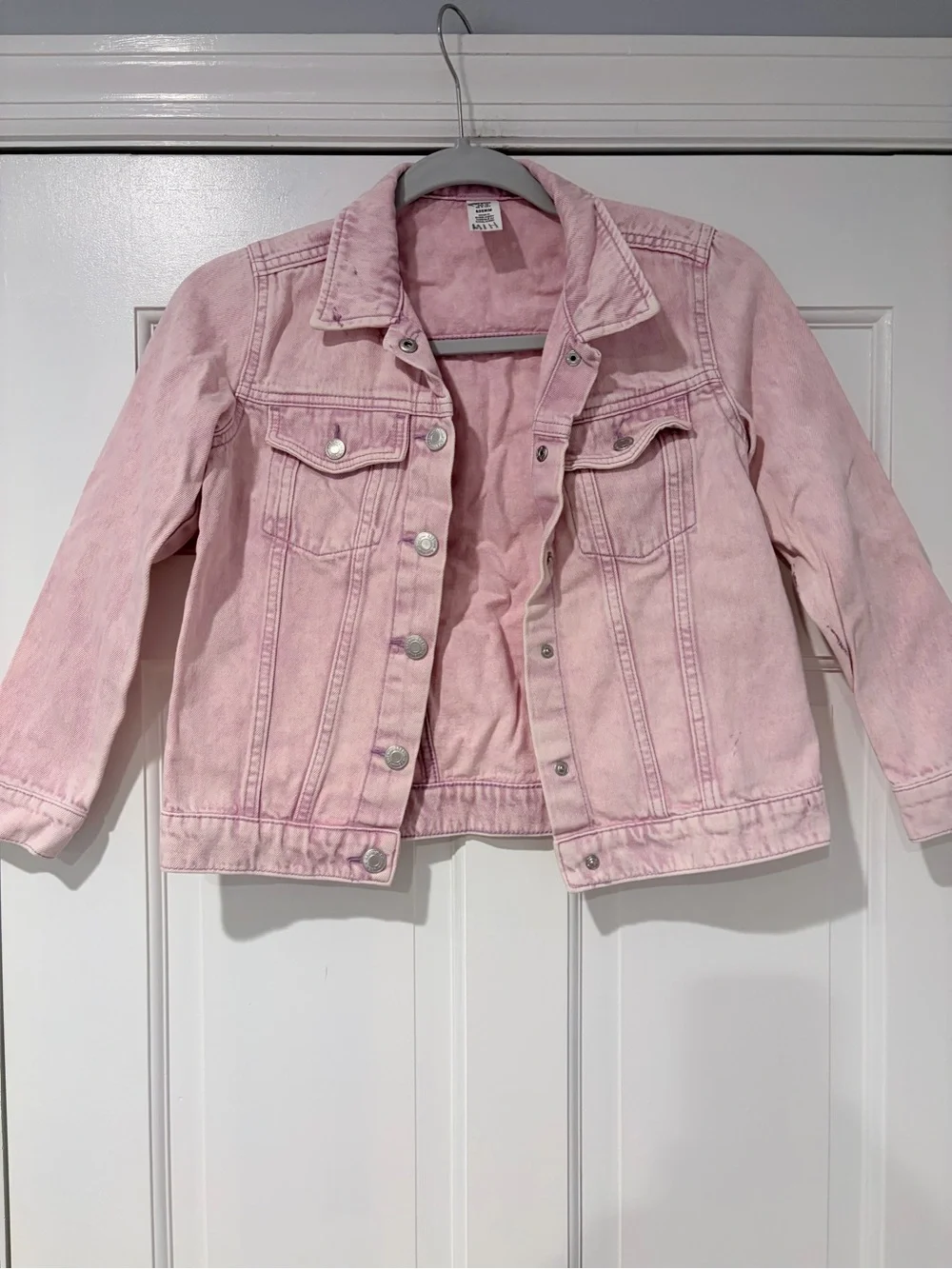H&M &Denim Kids Pink Denim Jean Jacket Size 9/10